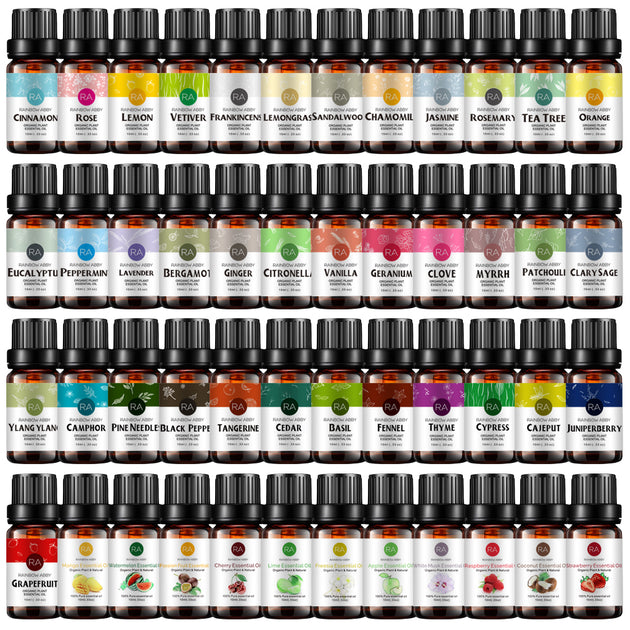 Top 12-Pack 10ml Essential Oils Set (Rose,Vanilla,Sandalwood,Clary Sag –  RainbowAbby 2013