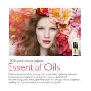 Set de regalo de aceite esencial de aromaterapia - (6 botellas de 10 ml) - Romero, rosa, ylang-ylang, canela, vainilla, mirra