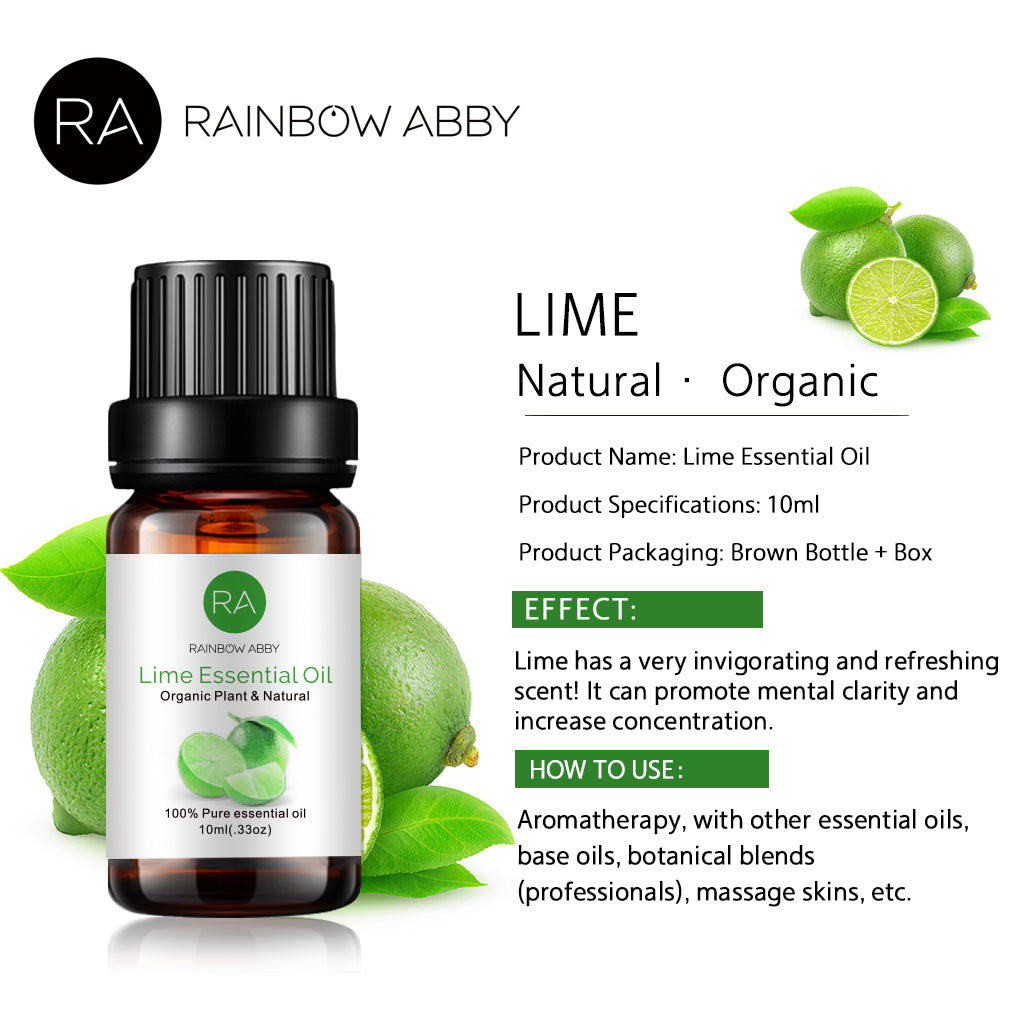 Aceite esencial de lima - Aceite de lima de aromaterapia 100% puro - 10 ml