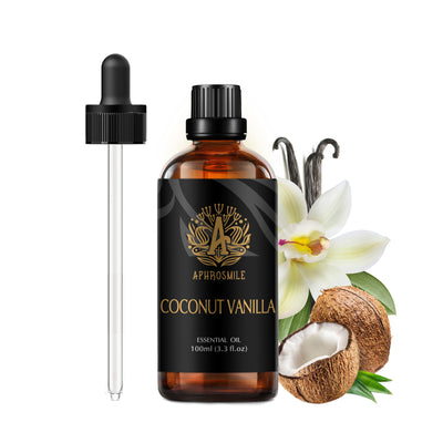 100% Pure Coconut Vanilla Essential Oil for Diffuser, 100ml Organic Coconut Vanilla Essential Oil for Humidifier