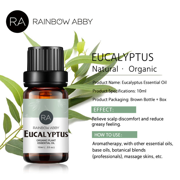 Aceite esencial de eucalipto 10ml - Aceite de eucalipto de aromaterapia 100% puro para difusor