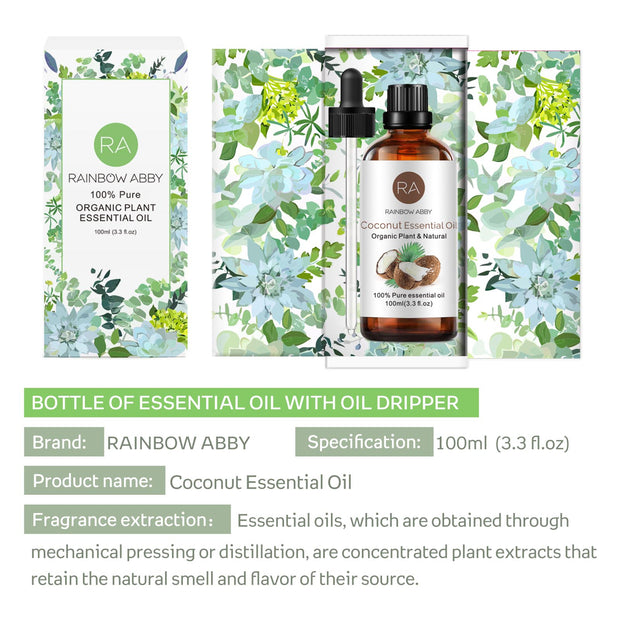 Coconut Essential Oil, 100% Pure Diffuser Oil for Diffuser, Skin Care - 100ML
