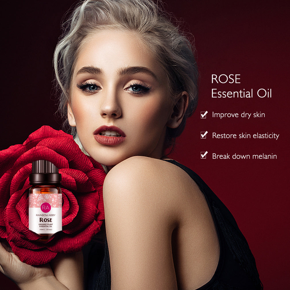 Aceite Esencial de Rosa 100% Aceite de Aromaterapia puro para Difusor, Perfumes, Masaje, Cuidado de la Piel, Jabones, Velas - 10ml
