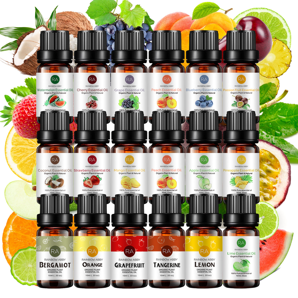 18-Pack 10ml Fruit Essential Oils Set
