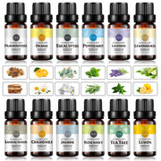 Juego de aceites esenciales Kit de aceites esenciales de aromaterapia 100% puro para difusor - (12 x 10 ml)