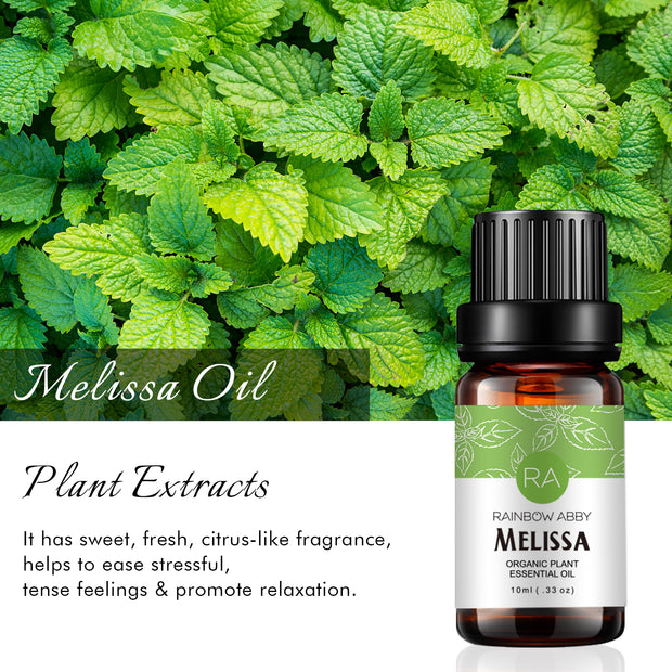2-Pack 10ml Melissa Essential Oil for Stress Relief and Sleep