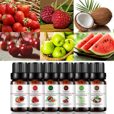 6 × 10ml Set Fruit Essential Oil Pure & Natural For Aromatherapy Fragrance Spa