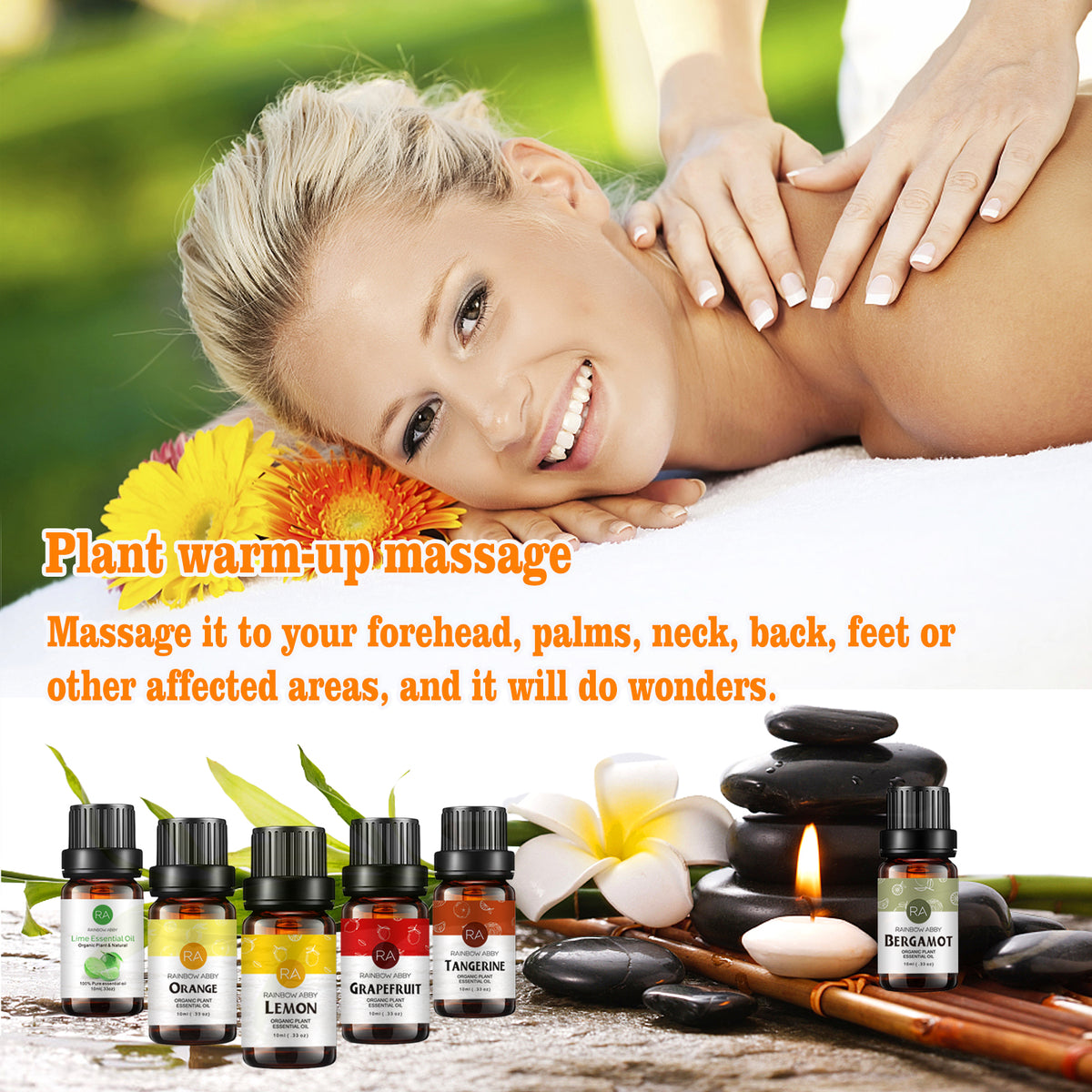 6-Pack 10ml Citrus Essential Oil Set: Lemon, Sweet Orange, Bergamot, Grapefruit, Tangerine, Lime