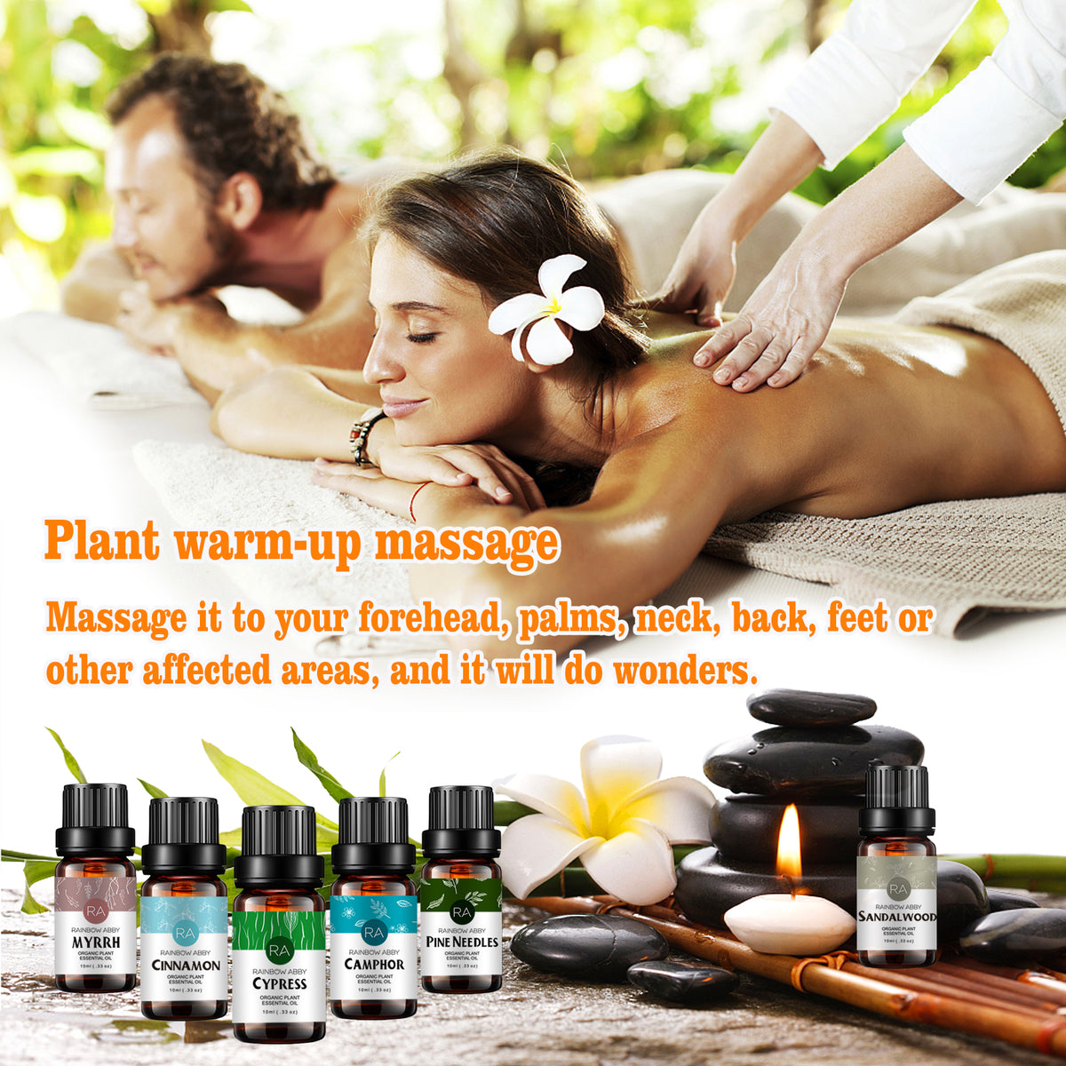 6-Pack 10ml Woody Essential Oils Set: Cinnamon, Sandalwood, Myrrh, Pine Needles, Cypress, Camphor