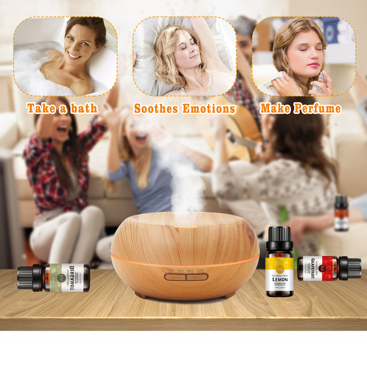 6-Pack 10ml Citrus Essential Oil Set: Lemon, Sweet Orange, Bergamot, Grapefruit, Tangerine, Lime