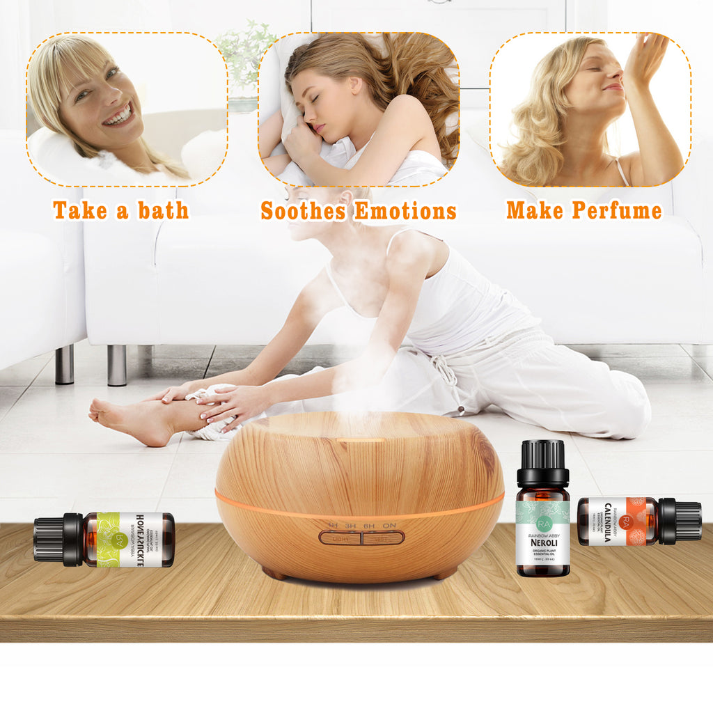 6-Pack 10ml Floral Essential Oils Gift Set: Jasmine,Neroli,Honeysuckle,Cherry Blossoms,Coconut Vanilla,Calendula