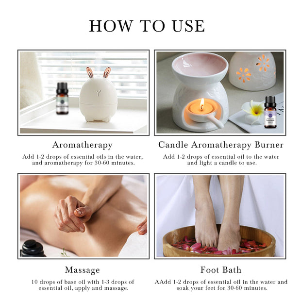 Rainbow Abby Essential Oils Juego de regalo Top 6 Aceites esenciales puros para difusor, humidificador, masaje, aromaterapia, cuidado de la piel y el cabello