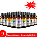9x10ml Essential Oils Lavender Lemongrass Lemon Peppermint Rosemary Frankincense