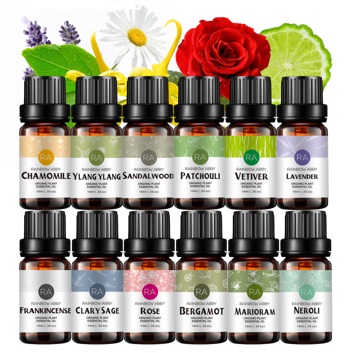 12-Pack 10ml Essential Oils Set that help induce sleep- To Fall (And Stay) Asleep