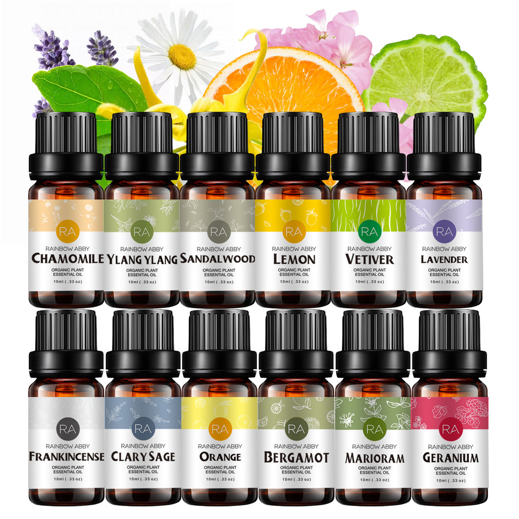 12-Pack 10ml Essential Oils Set For Relieving Anxiety and Finding Balance