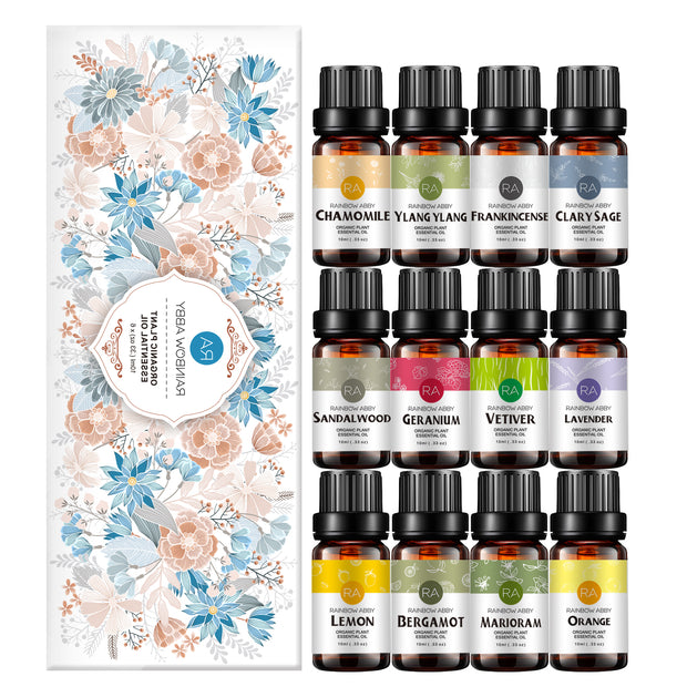12-Pack 10ml Essential Oils Set For Relieving Anxiety and Finding Balance