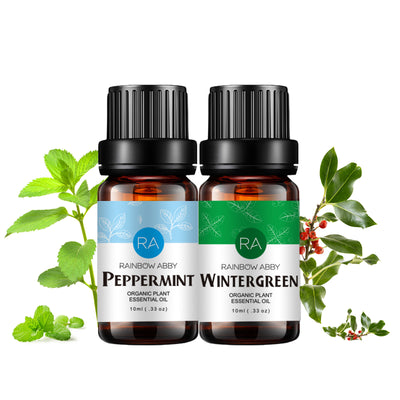 2-Pack 10ml Minty Essential Oils Set- Motivating,Cooling,Invigorating