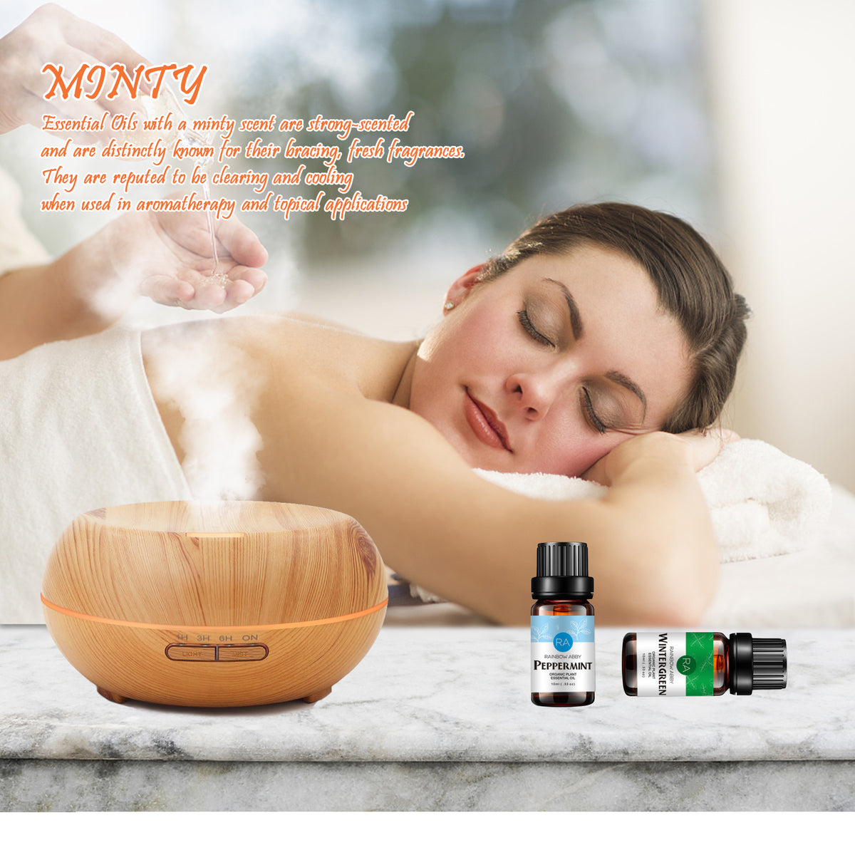 2-Pack 10ml Minty Essential Oils Set- Motivating,Cooling,Invigorating
