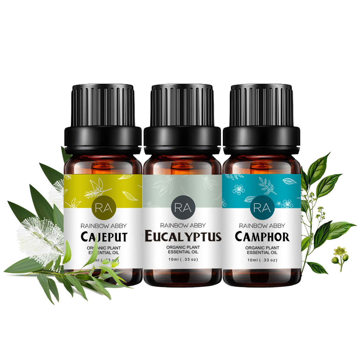 3-Pack 10ml Camphoraceous Essential Oils-Stimulating,Refreshing,Focus-enhancing
