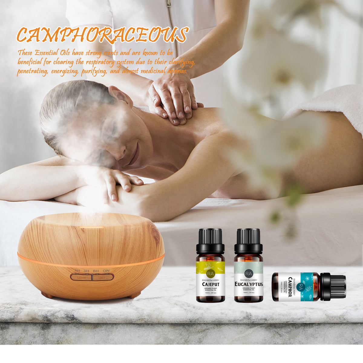 3-Pack 10ml Camphoraceous Essential Oils-Stimulating,Refreshing,Focus-enhancing