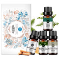 4-Pack 10ml Woodsy Essential Oils Set : Frankincense, Pine Needles, Cedarwood, Sandalwood