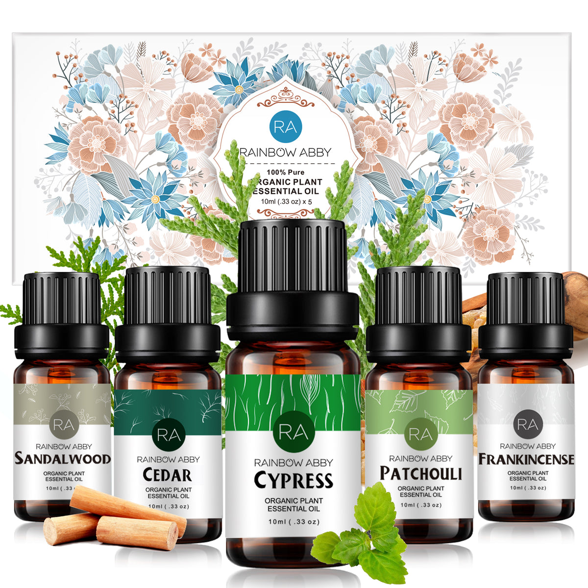5-Pack 10ml Essential Oils Set, Men Scents Collection
