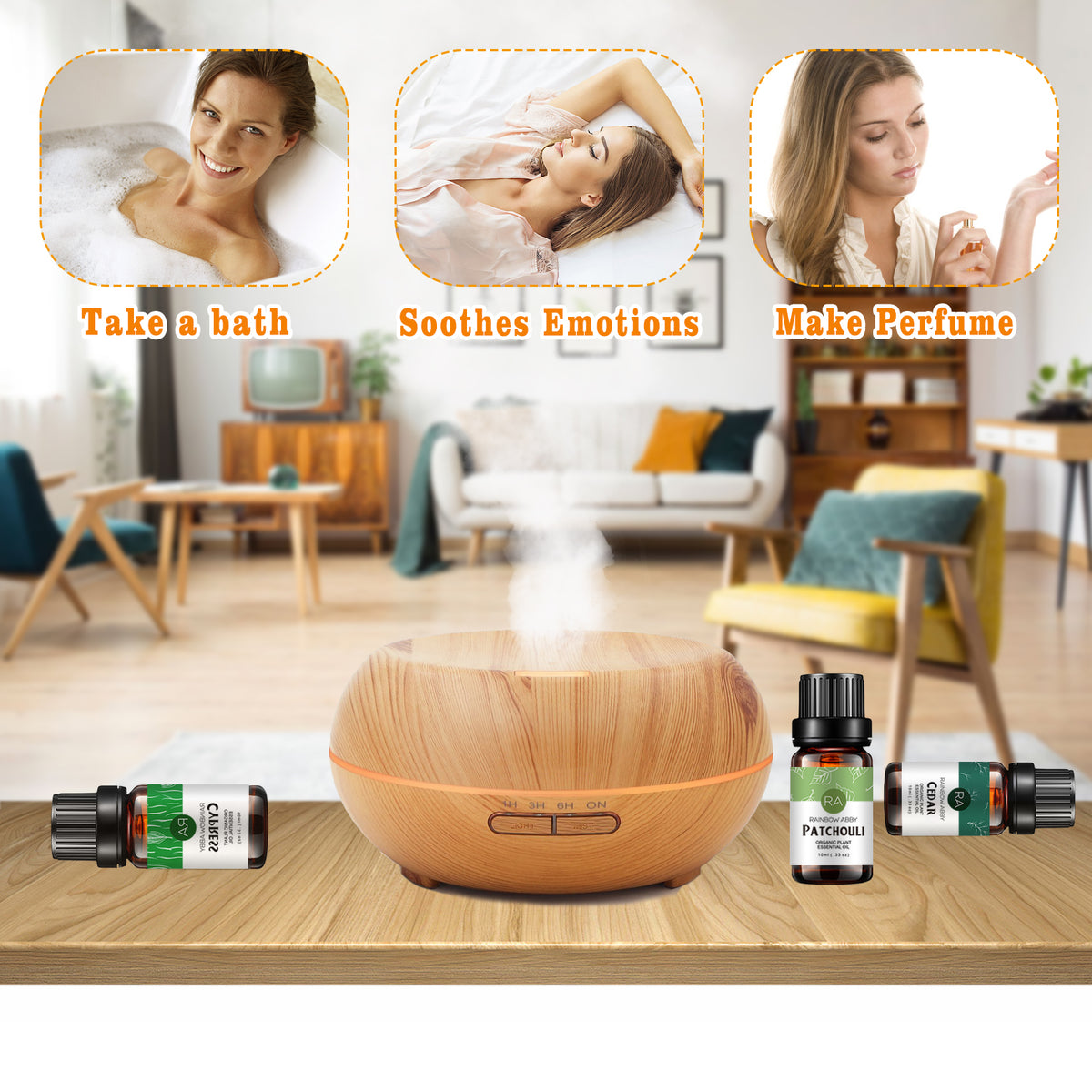 5-Pack 10ml Essential Oils Set, Men Scents Collection