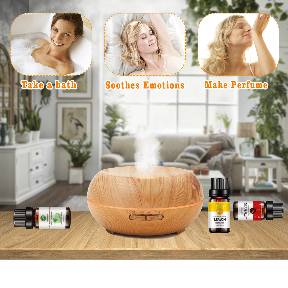 5-Pack 10ml Citrus Essential Oils Set : Lemon, Grapefruit, Lime,Tangerine and Sweet Orange