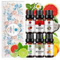 6-Pack Fruity Essential Oils Set : Coconut, Grapefruit, Strawberry, Peach, Bergamot, Lime