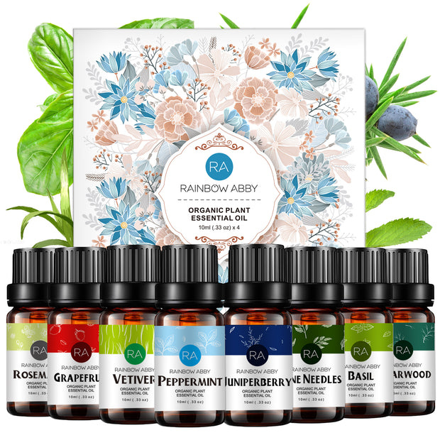 8-Pack 10ml Essential Oils Set for improving concentration- For a Mental Boost
