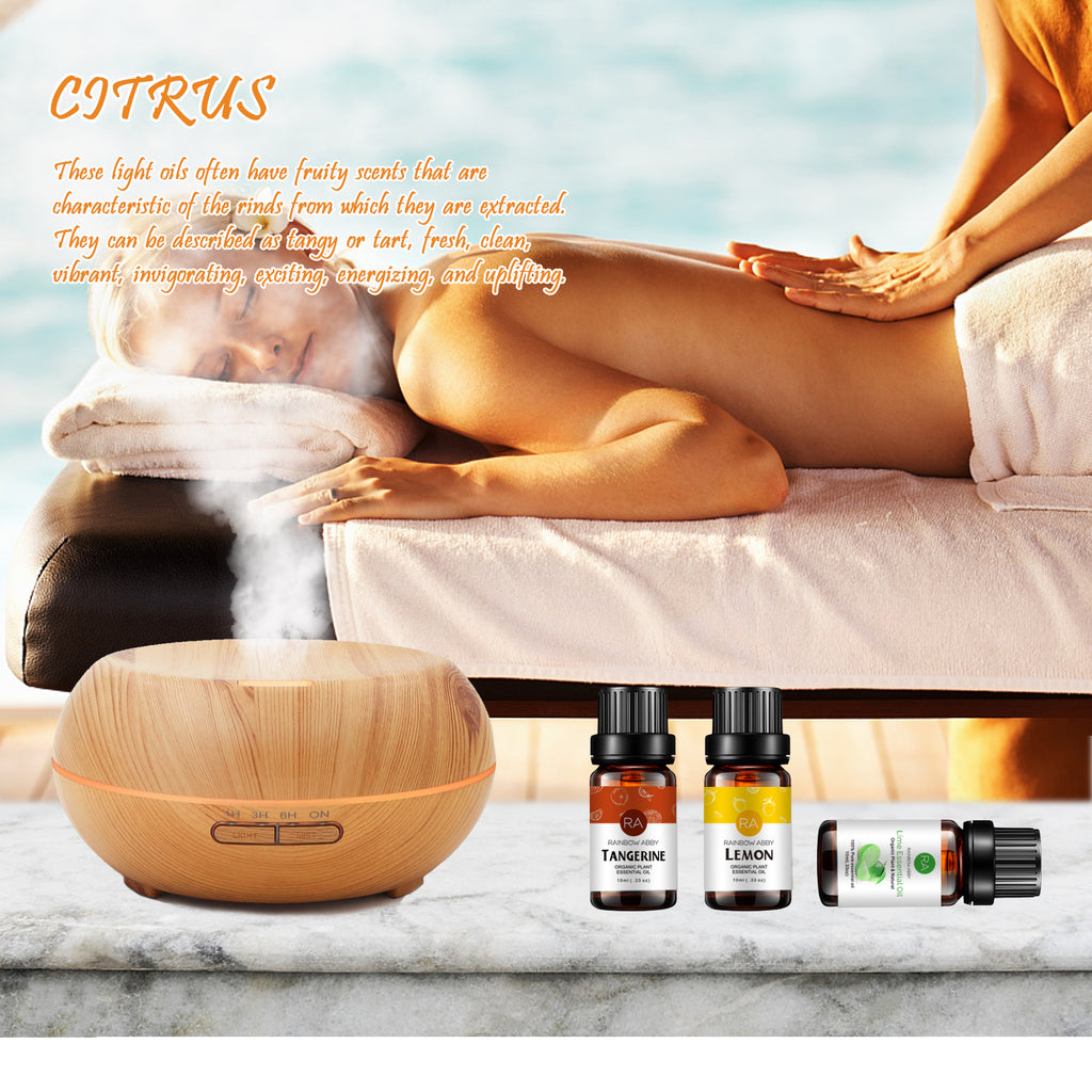 8-Pack 10ml Citrus Essential Oils Set- Invigorating, Exciting, and Uplifting