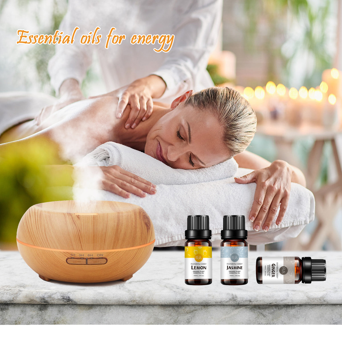 9-Pack 10ml Essential Oils Set for energy- For Instant Energy