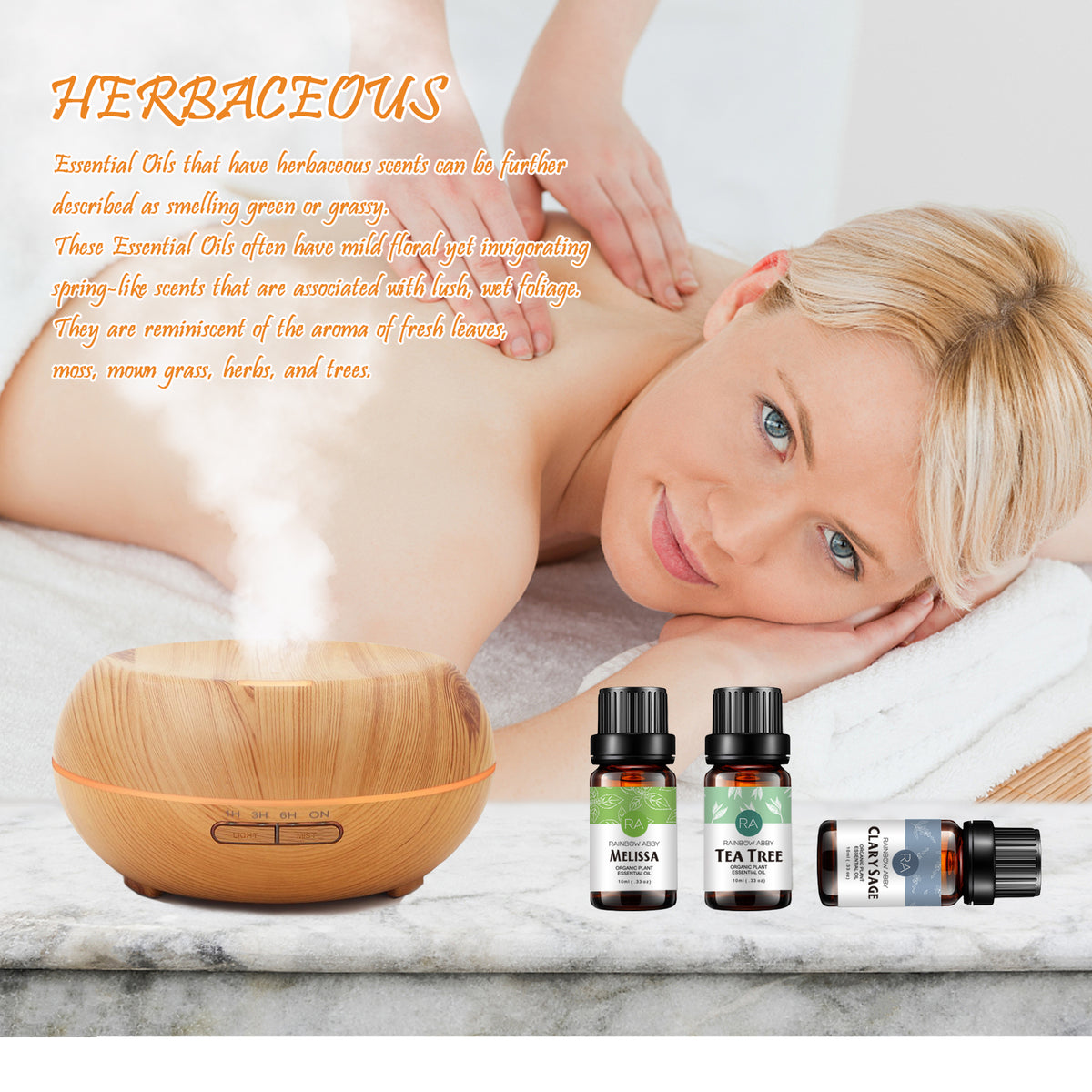 9-Pack 10ml Herbaceous Essential Oils- Calming,Promotes positivity,Encouraging