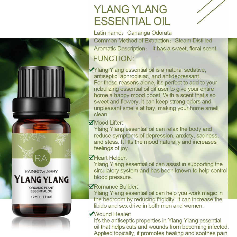 10 ml de aceite esencial de Ylang Ylang - Aceite de Ylang Ylang de aromaterapia 100% puro
