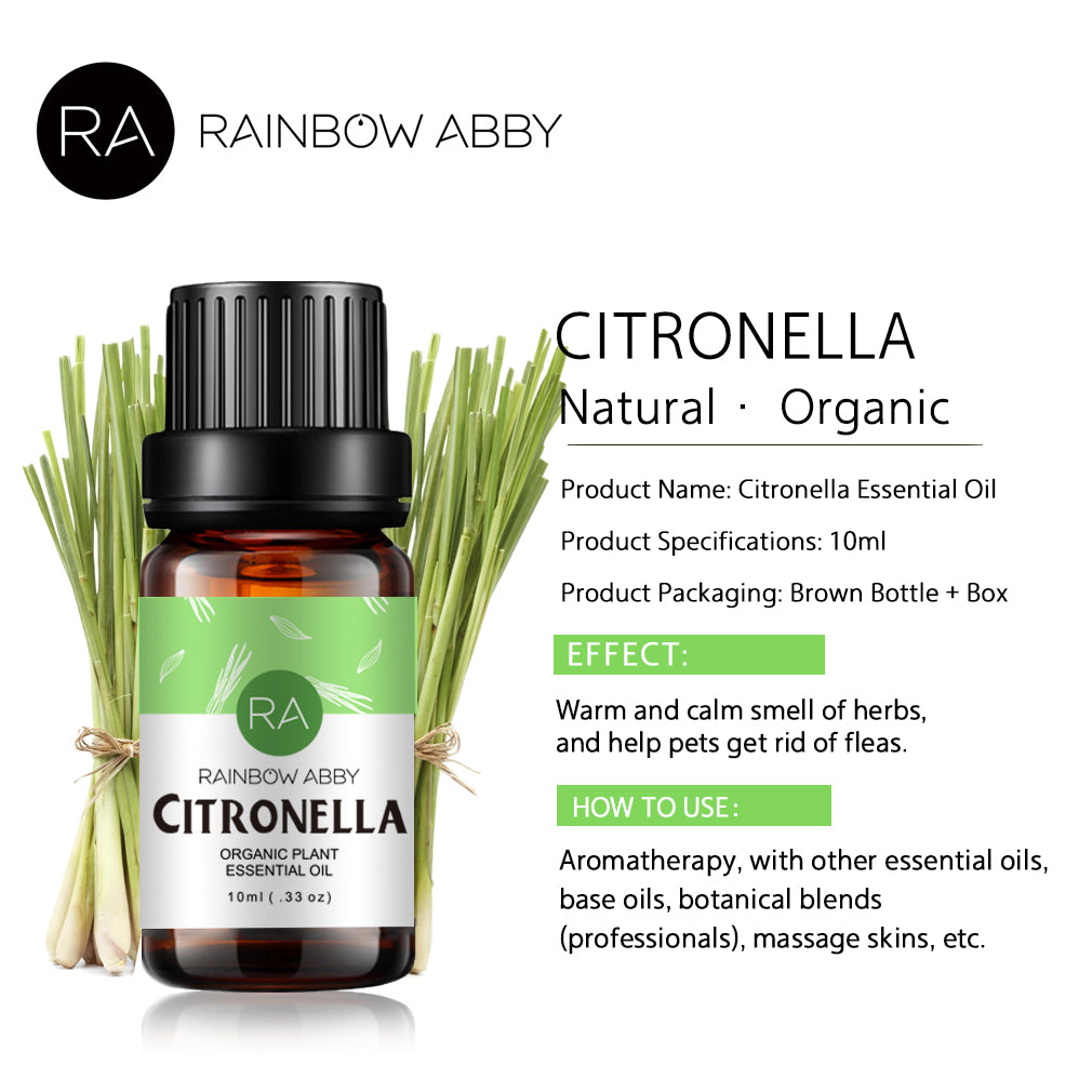 Aceite esencial de citronela - Aceite de citronela 100% puro - 10 ml